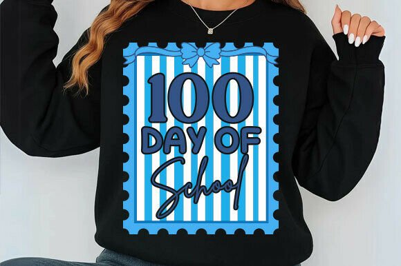 100 Days of School Coquette Bow Stamp Graphics