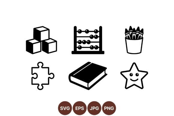 Black School Icon Vector Pack