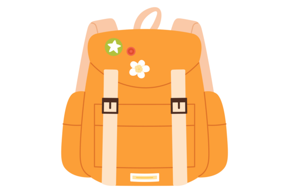 Cute Backpack Icon. School Bag Color Dra