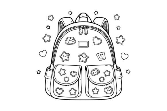 Cute School Backpack with Emoji Faces Ve Graphics