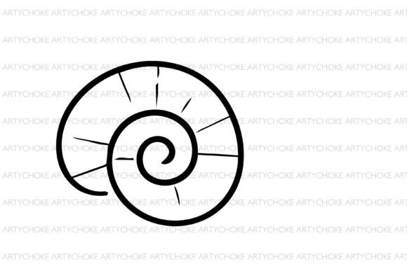 Dinosaur Fossil Shell SVG Doodle Graphics