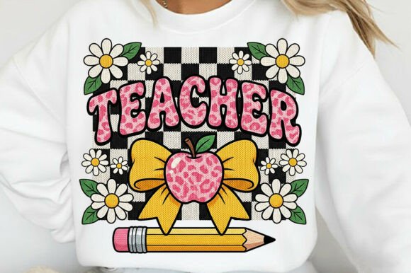 Faux Yarn Pencil Teacher Sublimation Png