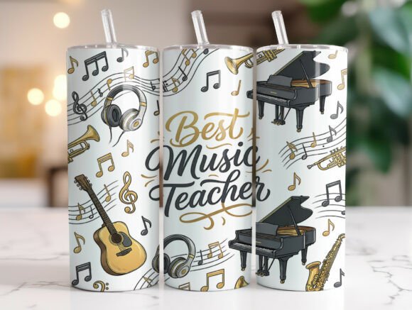 Music Teacher Instruments Tumbler Wrap Graphics