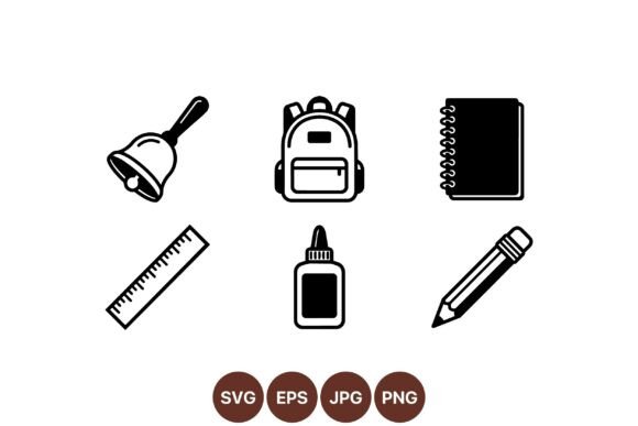 School Supplies Icon Vector Pack: Graphics for Branding