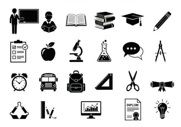Silhouette Educational School Learning Graphics
