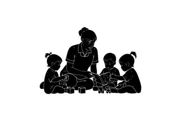 Teacher Reading to Children Storytime Gr Graphics
